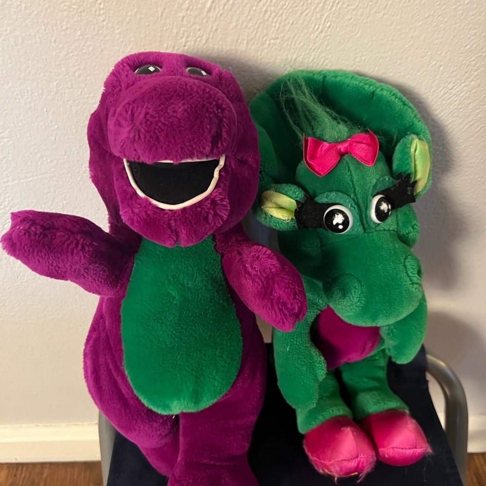 Vintage Plush Barney and Baby Bop
